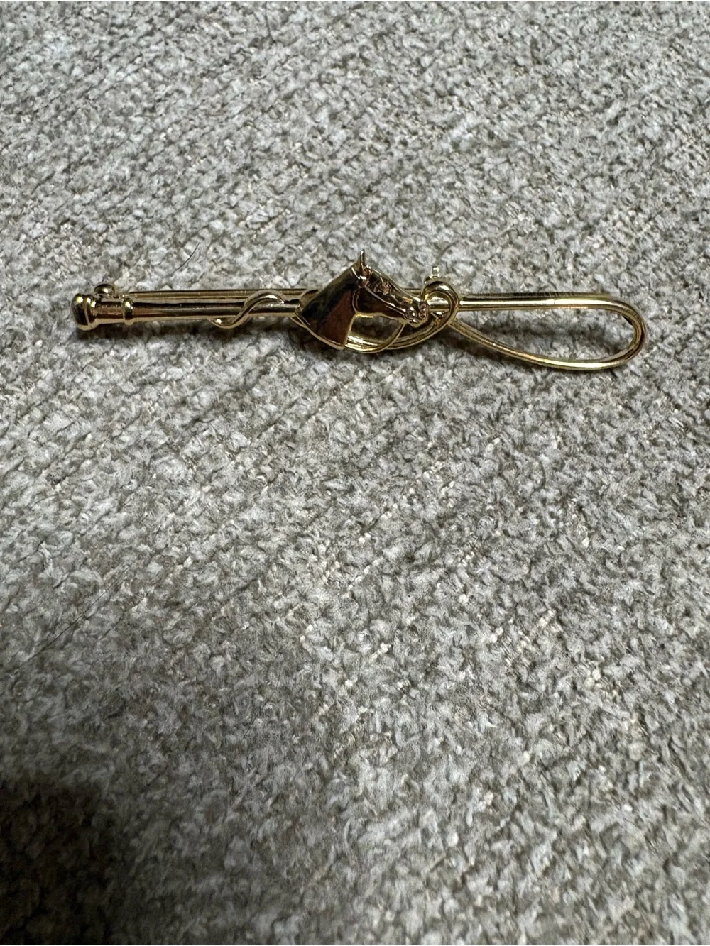 Gold-Tone Horsebit Brooch